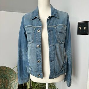 Yanuk Distressed 6 Pocket Distressed Denim Blue Jean Jacket Y2K size‎ Small